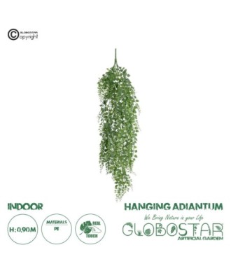 GloboStar® Artificial Garden HANGING ADIANTUM 20837 Τεχνητό Διακοσμητικό Κρεμαστό Κλαδί Αδίαντο Μ20 x Π6 x Υ90cm